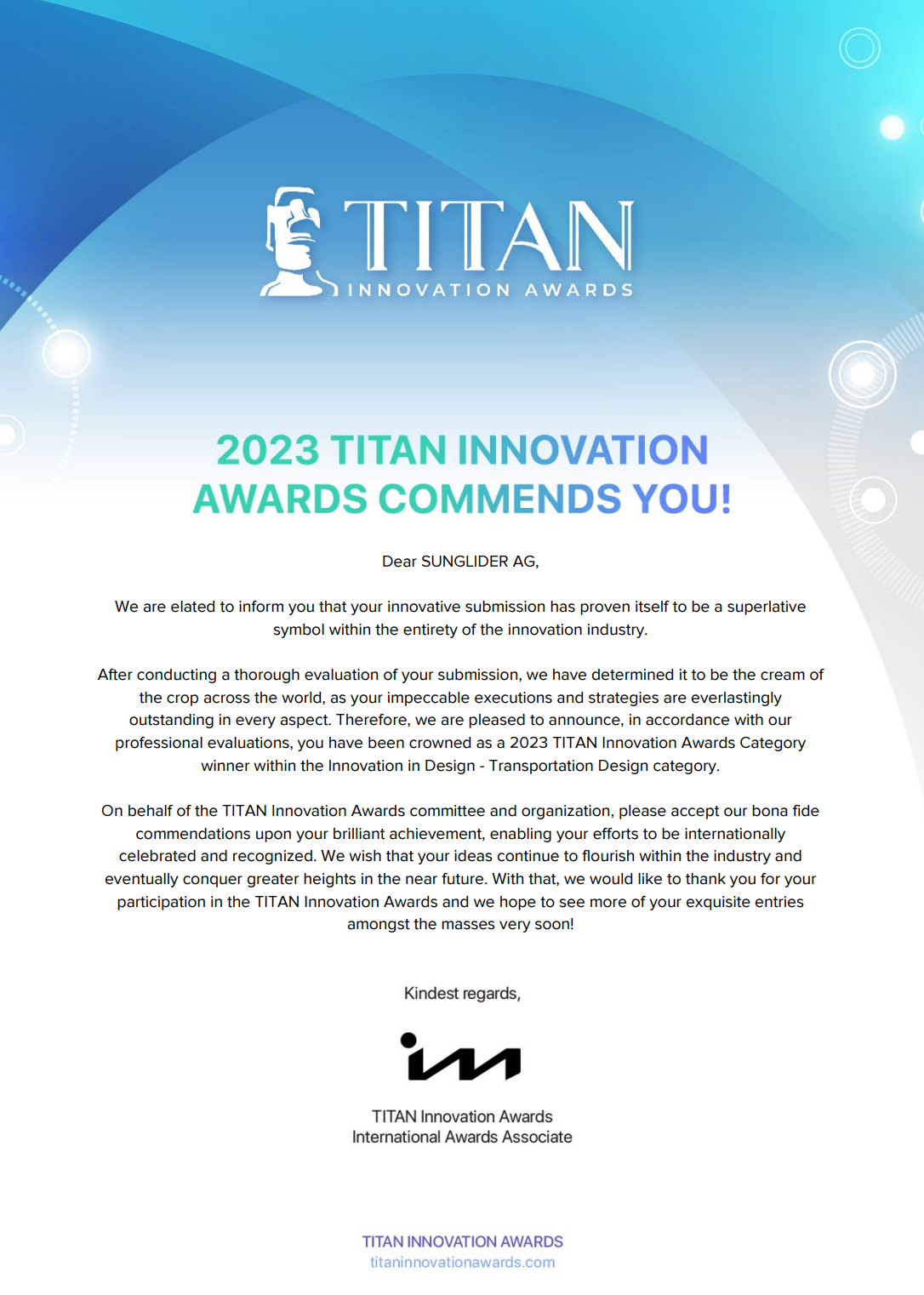 TITAN-Innovation-Awards-Congratulatory-Letter